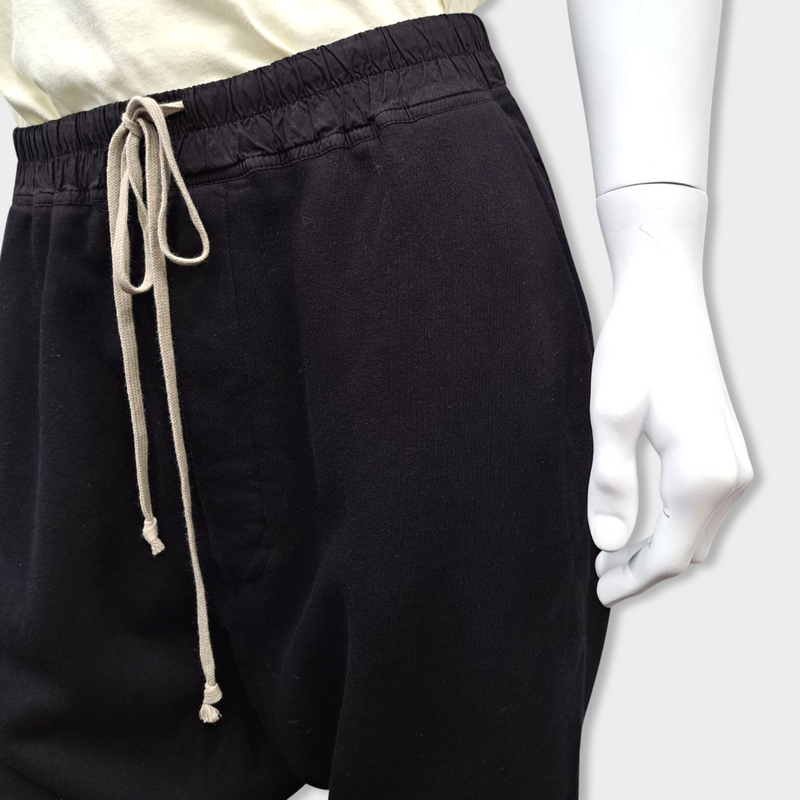 pre-loved RICK OWENS black cotton joggers