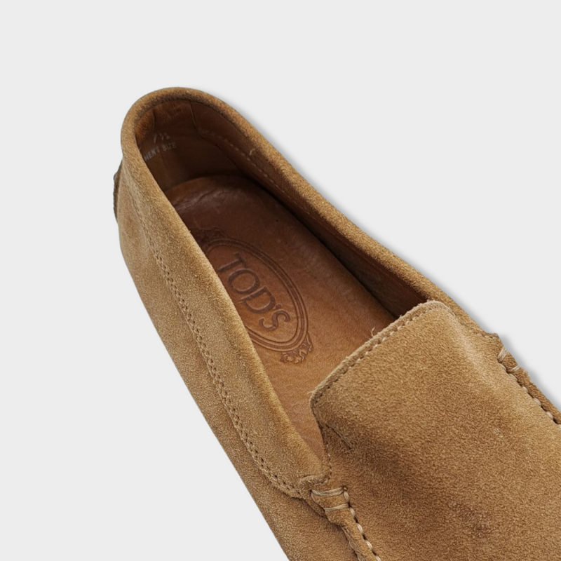 second-hand TOD'S beige suede loafers