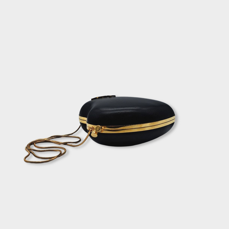 second-hand SAINT LAURENT black leather heart bag