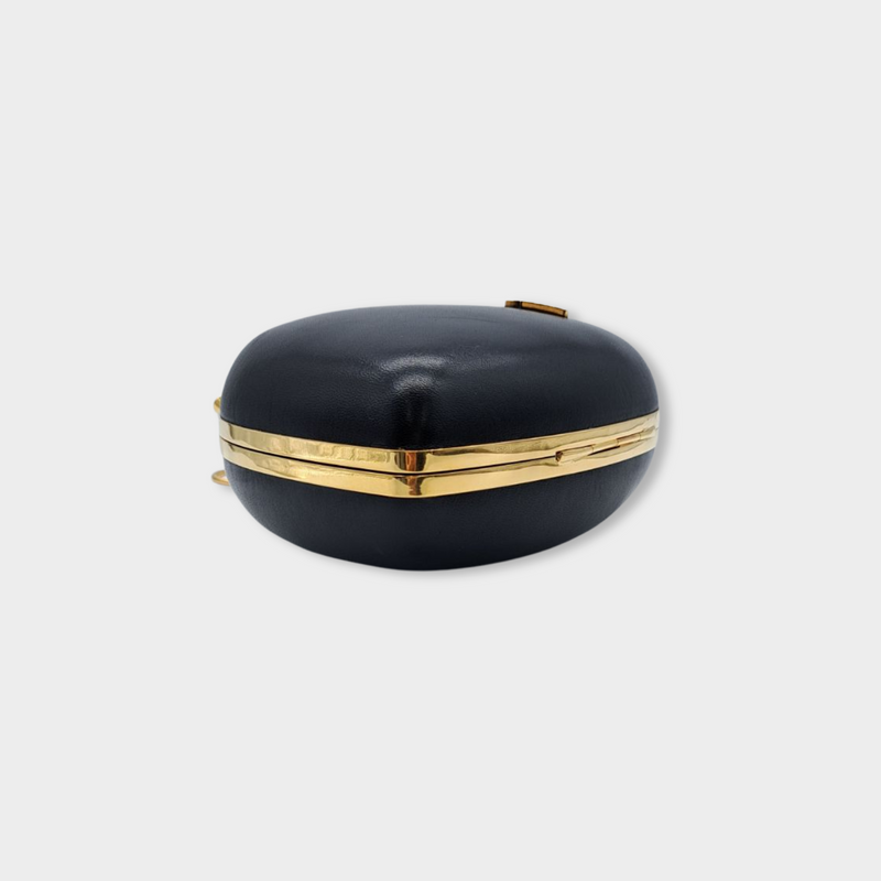 SAINT LAURENT black leather heart bag