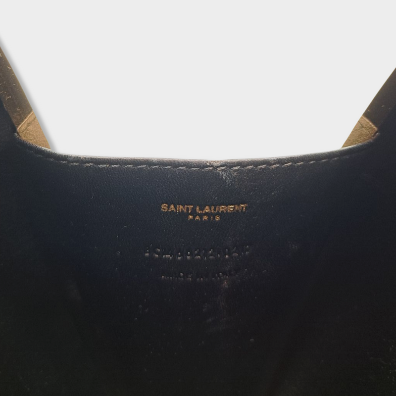 SAINT LAURENT black leather heart bag