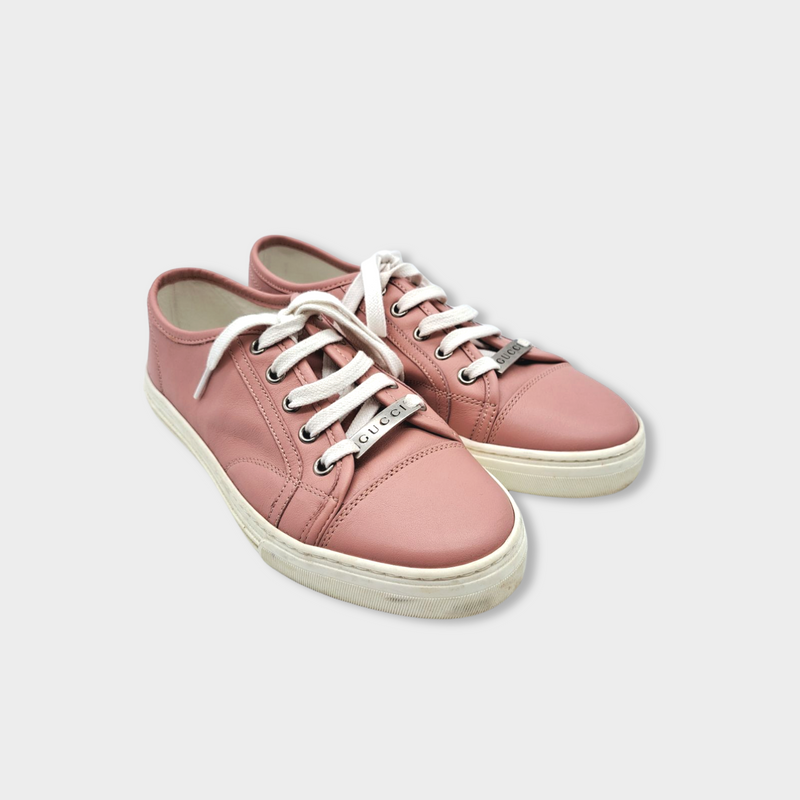 GUCCI pink leather sneakers