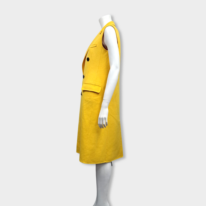 second-hand DIOR yellow wool and angora coat