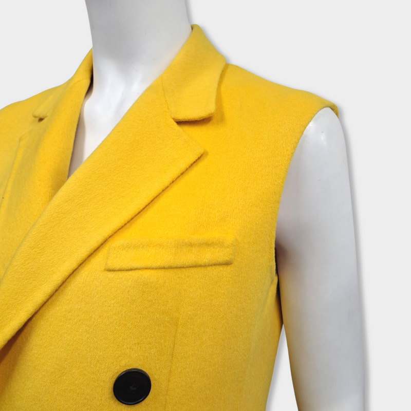pre-loved DIOR yellow wool and angora coat