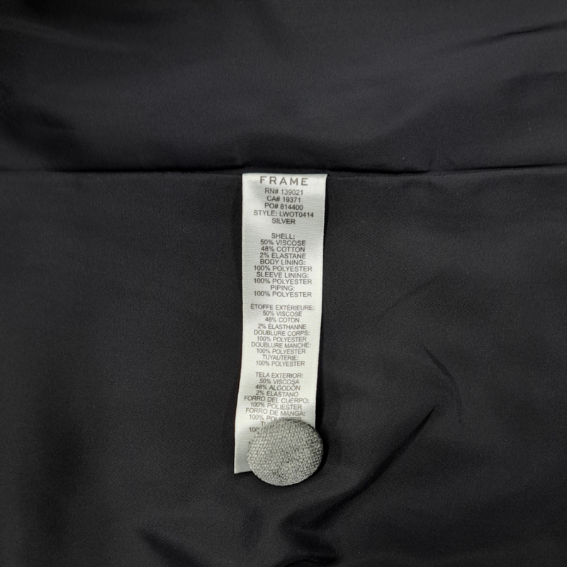 FRAME silver grey velvet jacket