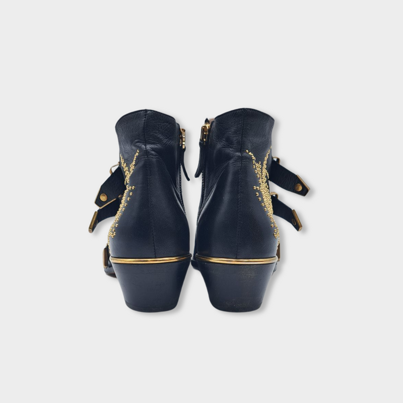 CHLOÉ Susanna studded black leather ankle boots