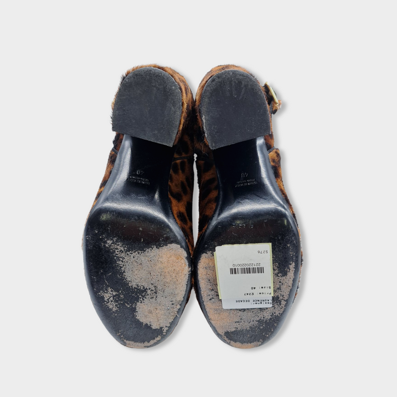 LAURENCE DECADE black and brown animal print pony skin boots