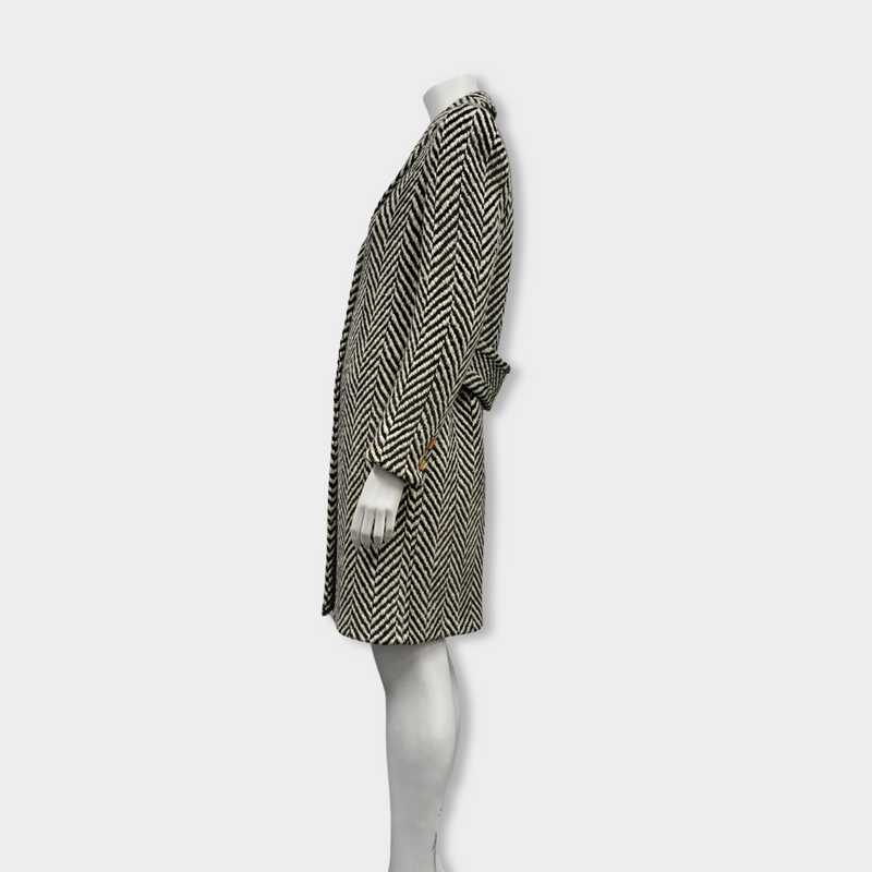 second-hand EMANUEL UNGARO black and white wool coat