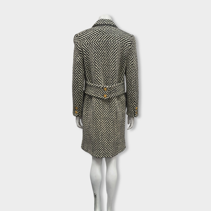 EMANUEL UNGARO black and white wool coat