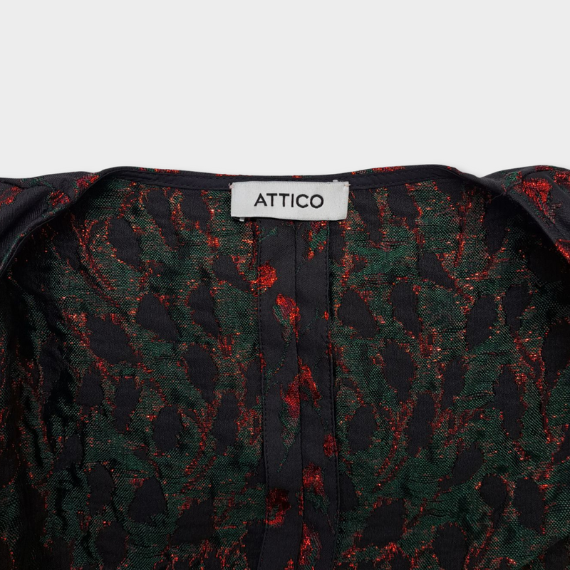 ATTICO black dress with red rose details