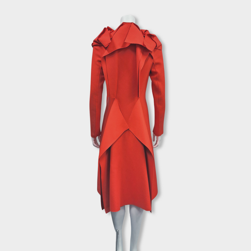 BOTTEGA VENETA poppy seed red wool and cashmere coat