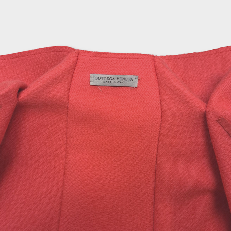 BOTTEGA VENETA poppy seed red wool and cashmere coat
