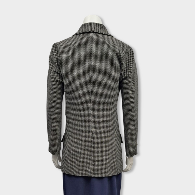 CHANEL black and white wool coat