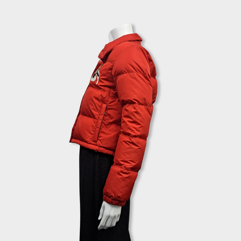 second-hand PRADA red down puffer jacket