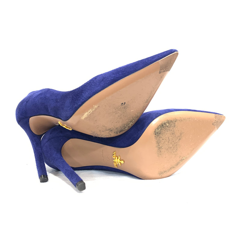 Prada blue suede heels