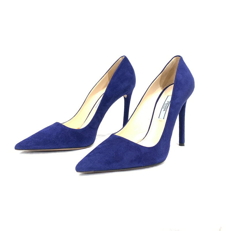 Prada blue suede heels