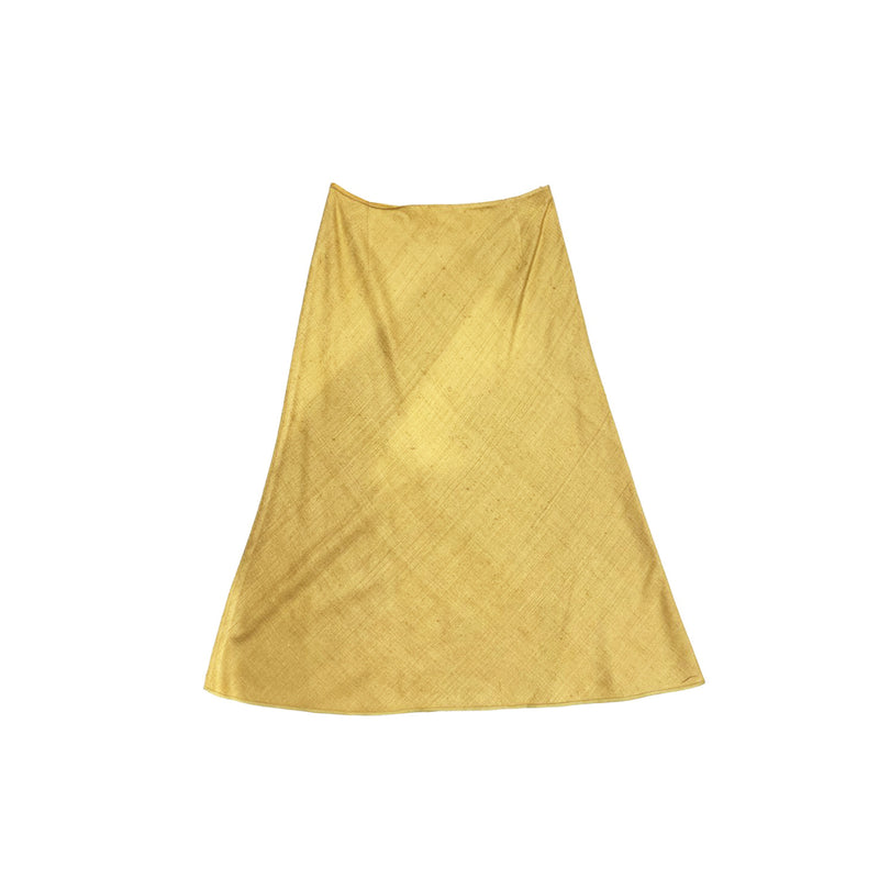 PRADA pantone yellow silk yellow mid-length skirt