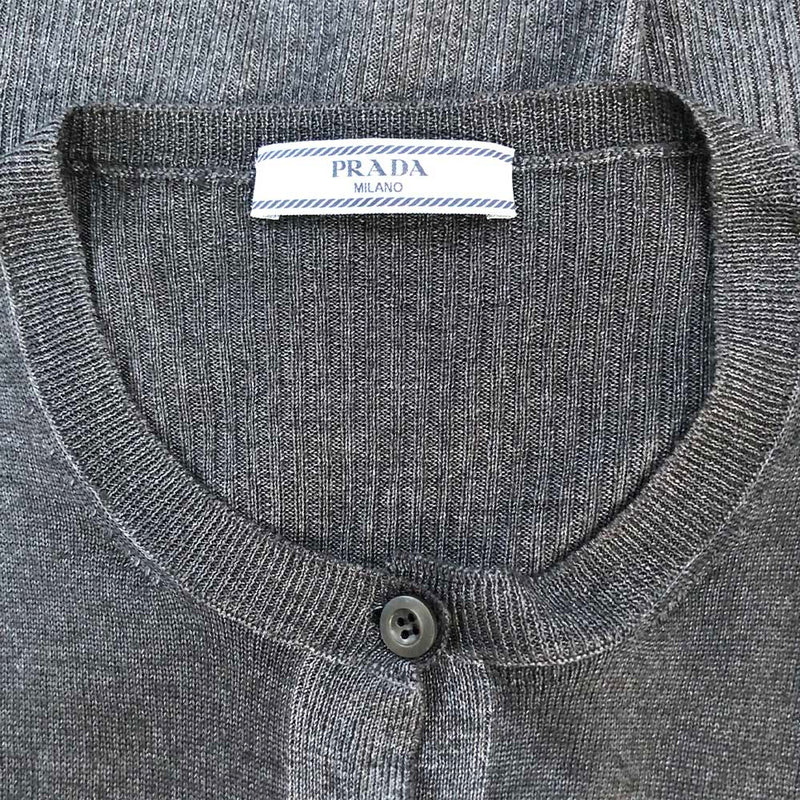 Prada grey silk and wool cardigan