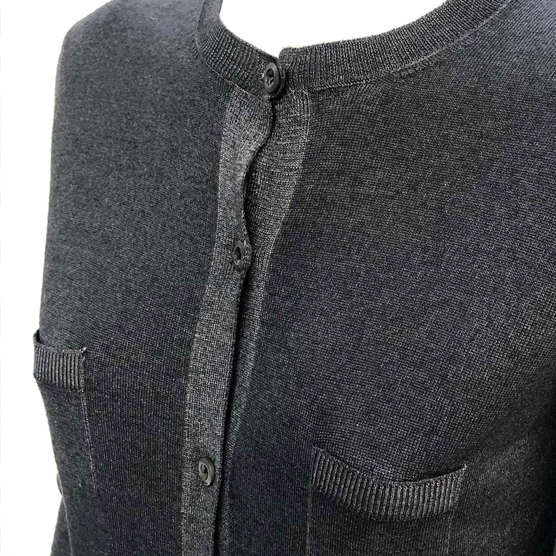 Prada grey silk and wool cardigan