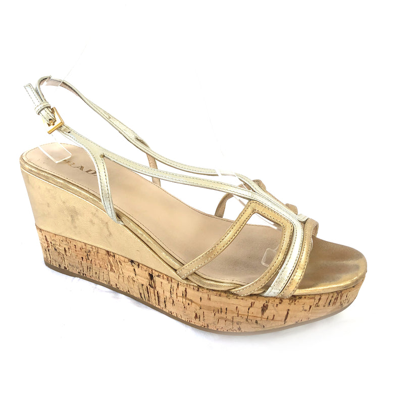 PRADA gold silver wedges