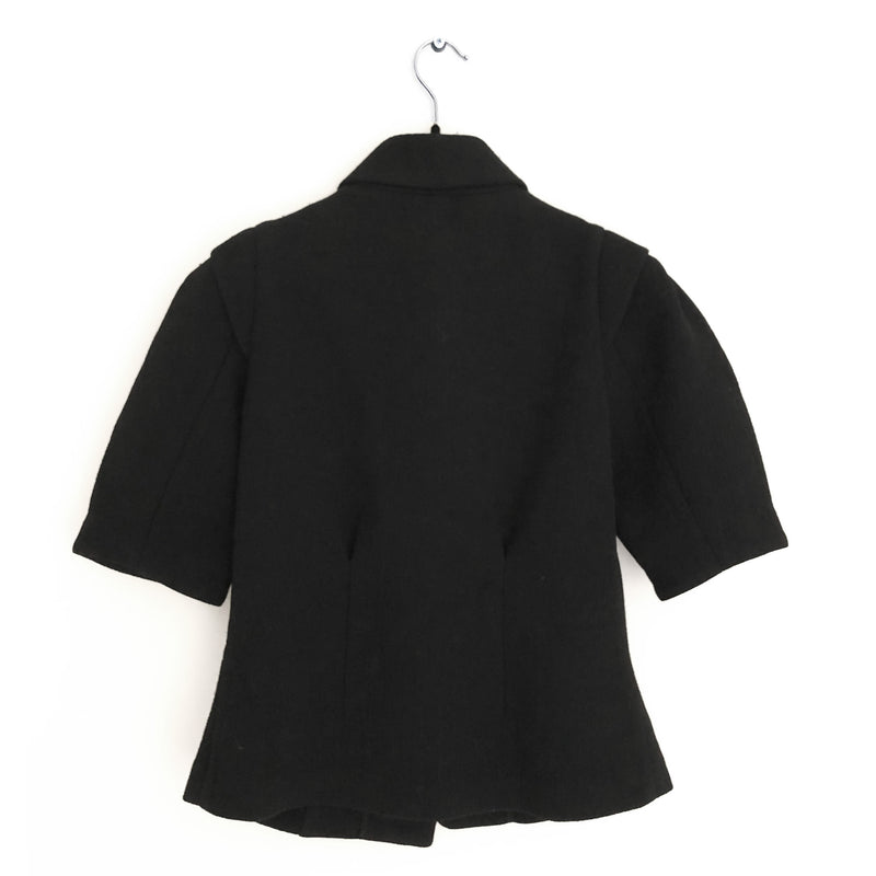 PRINGLE black cropped sleeve fitted jacket