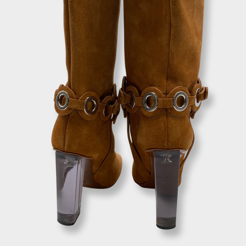 EMILIO PUCCI tan suede knee boots