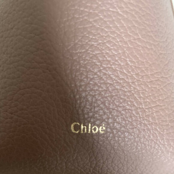 Chloe pink leather micro marcie bucket bag