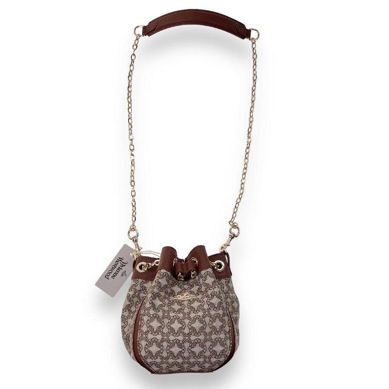 Vivienne Westwood Brown Canvas Chrissy Small Bucket Bag