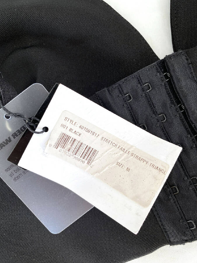 T By Alexander Wang black viscose triangle bralette top