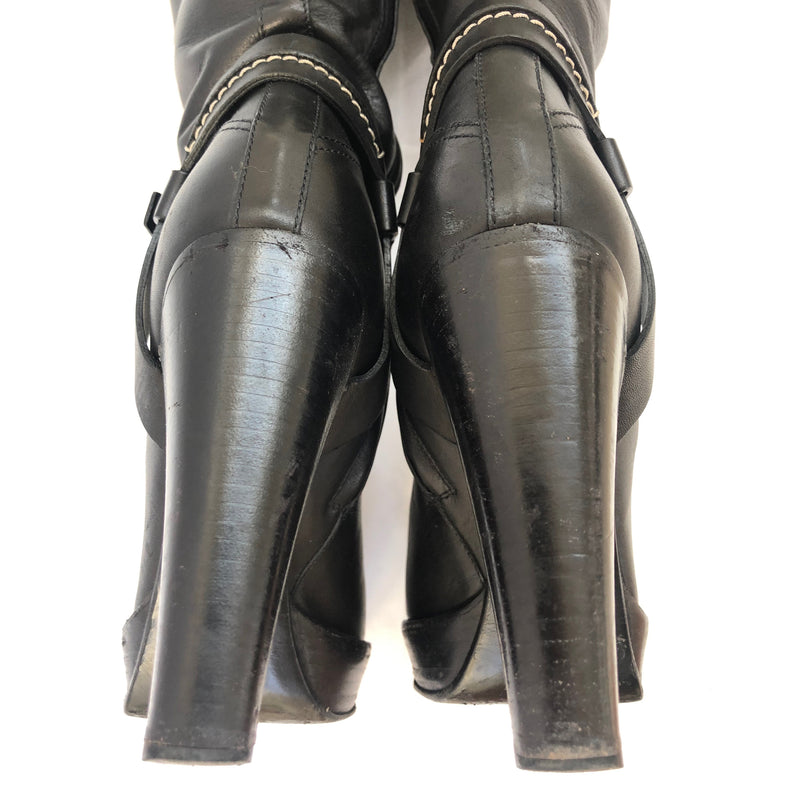 RALPH LAUREN black leather boots
