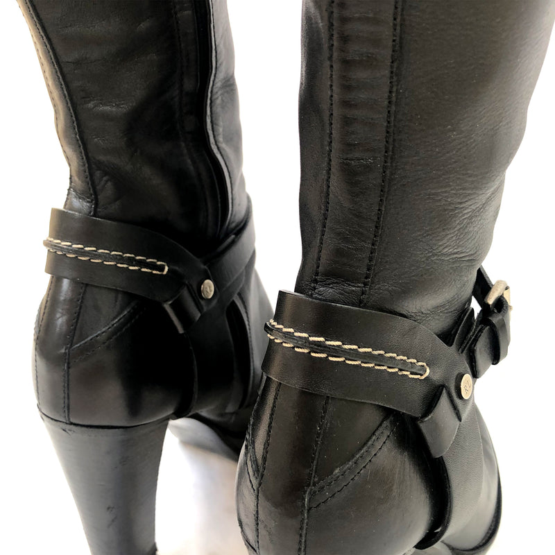 RALPH LAUREN black leather boots