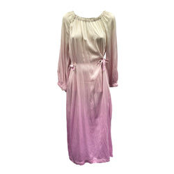 pre-loved RAQUEL ALLEGRA ecru and lilac silk dress | Size UK6