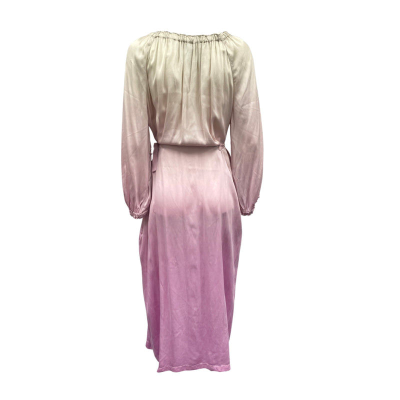 RAQUEL ALLEGRA ecru and lilac silk dress