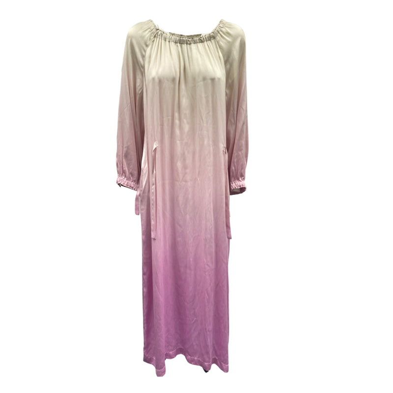 RAQUEL ALLEGRA ecru and lilac silk dress