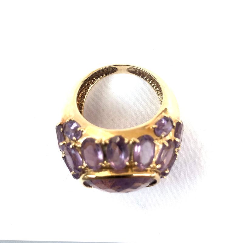 Bespoke gold ring with Amethyst stones