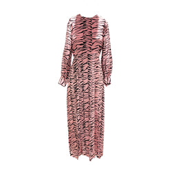 pre-owned Rixo pink animal print silk dress | Size S