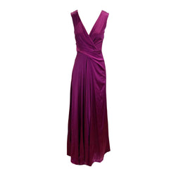 pre-owned TALBOT RUNHOF fuchsia sleeveless maxi dress | Size US4