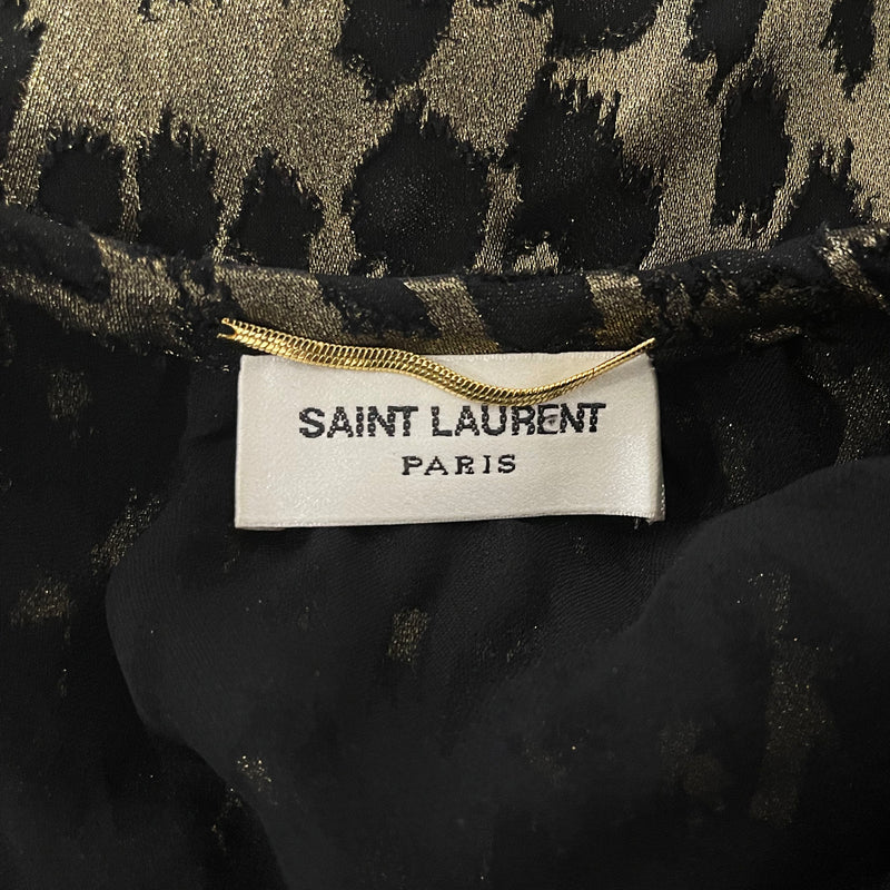 Saint Laurent animal print gold and black blouse