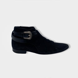pre-loved SAINT LAURENT black suede boots | Size EU42 UK8