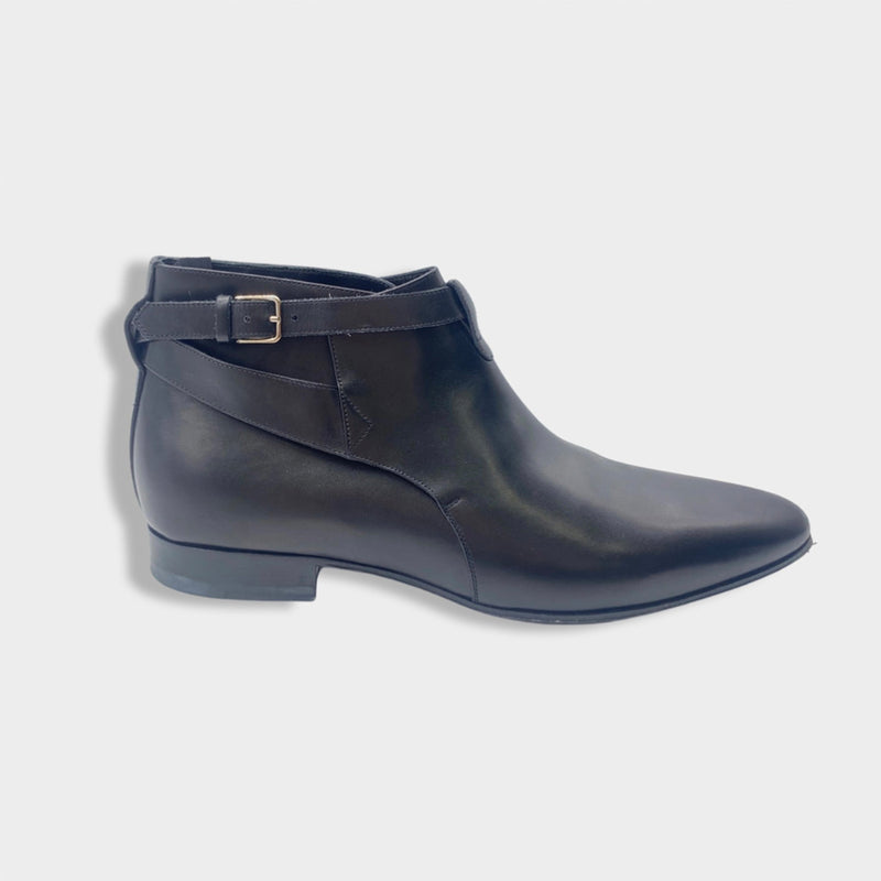 pre-loved SAINT LAURENT black leather ankle boots | Size 42