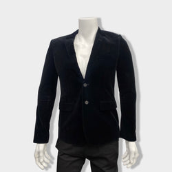 pre-owned SAINT LAURENT black velvet jacket