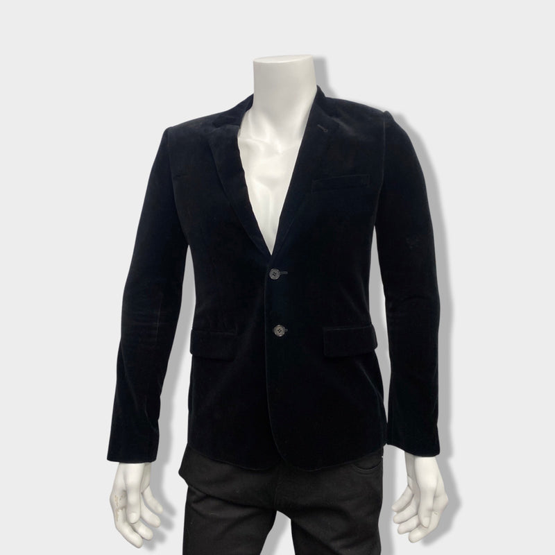 pre-owned SAINT LAURENT black velvet jacket