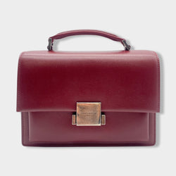 pre-loved SAINT LAURENT burgundy leather High School handbag