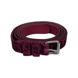 Saint Laurent animal print suede fuchsia belt