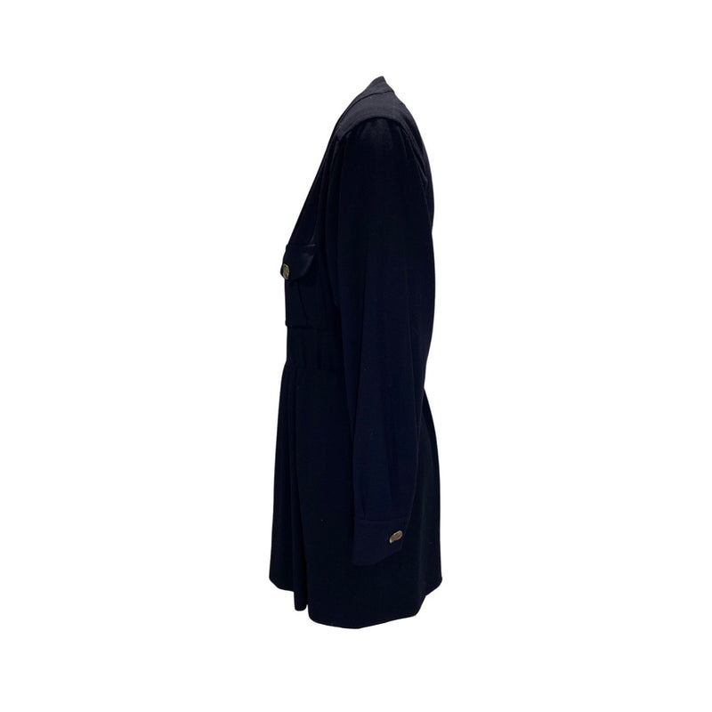 Yves Saint Laurent navy envelope style mini dress