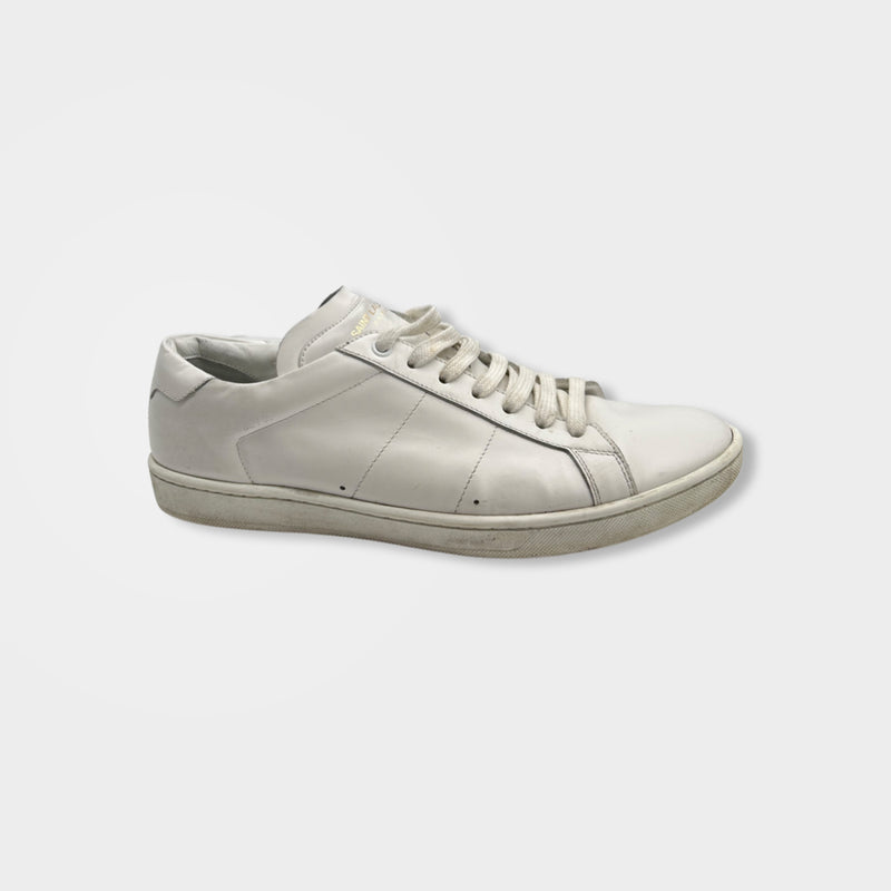 pre-loved SAINT LAURENT white leather trainers | Size EU42 UK8