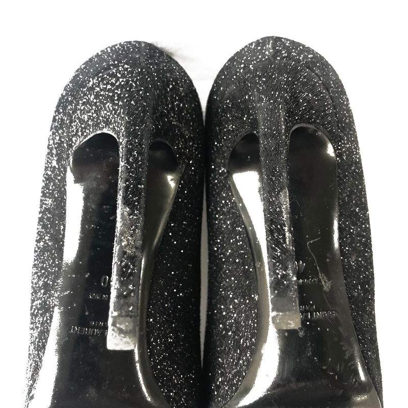 Saint Laurent Anja black glitter pumps