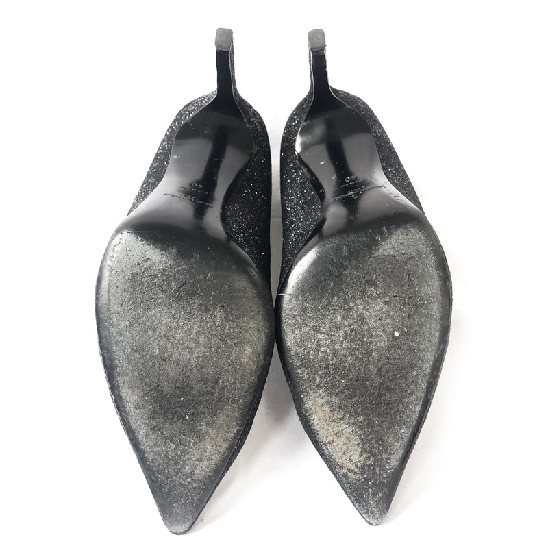 Saint Laurent Anja black glitter pumps