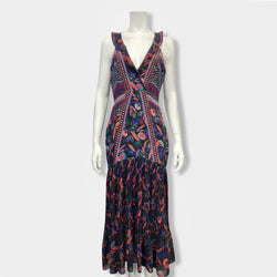 pre-loved SALONI multicolour silk dress | Size UK10