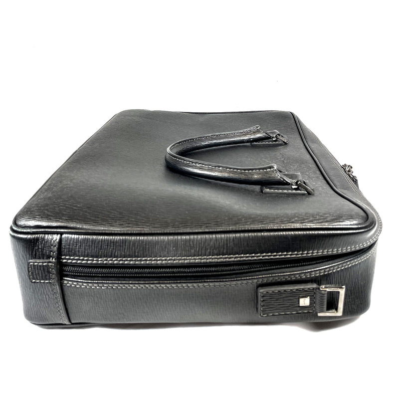 Salvatore Ferragamo Black Leather Laptop Bag